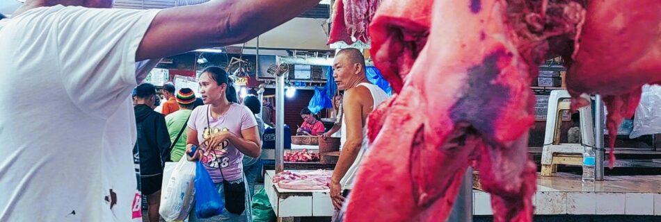 Meat section at the public market in Dumaguete City