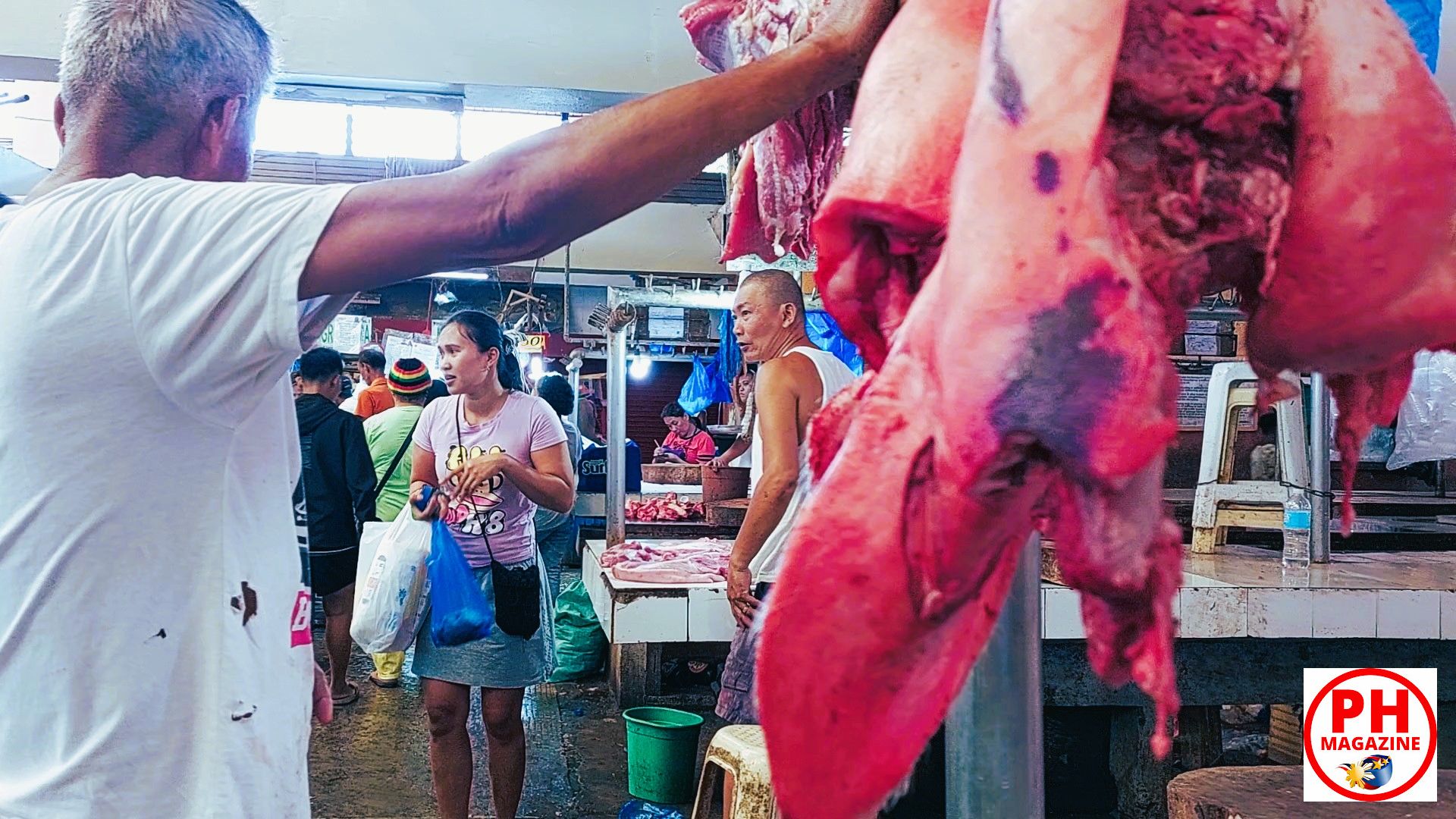 Meat section at the public market in Dumaguete City