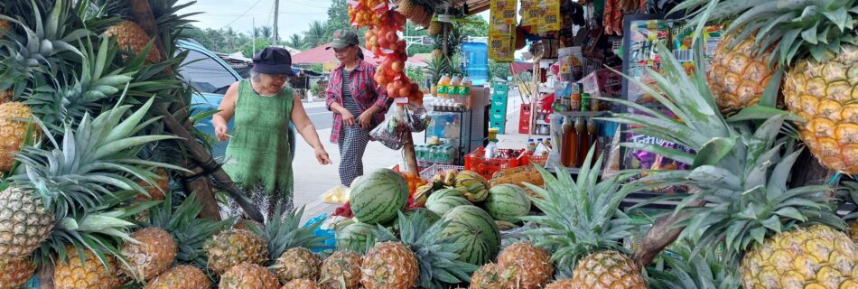 Fresh pineapple from the fruit stand