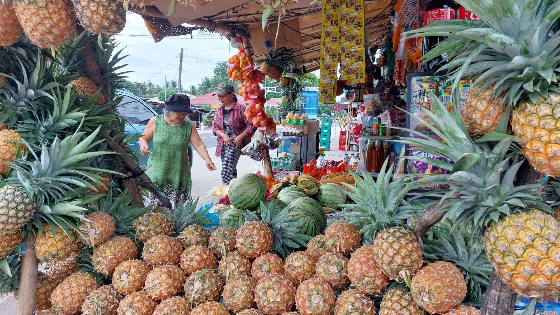 Fresh pineapple from the fruit stand